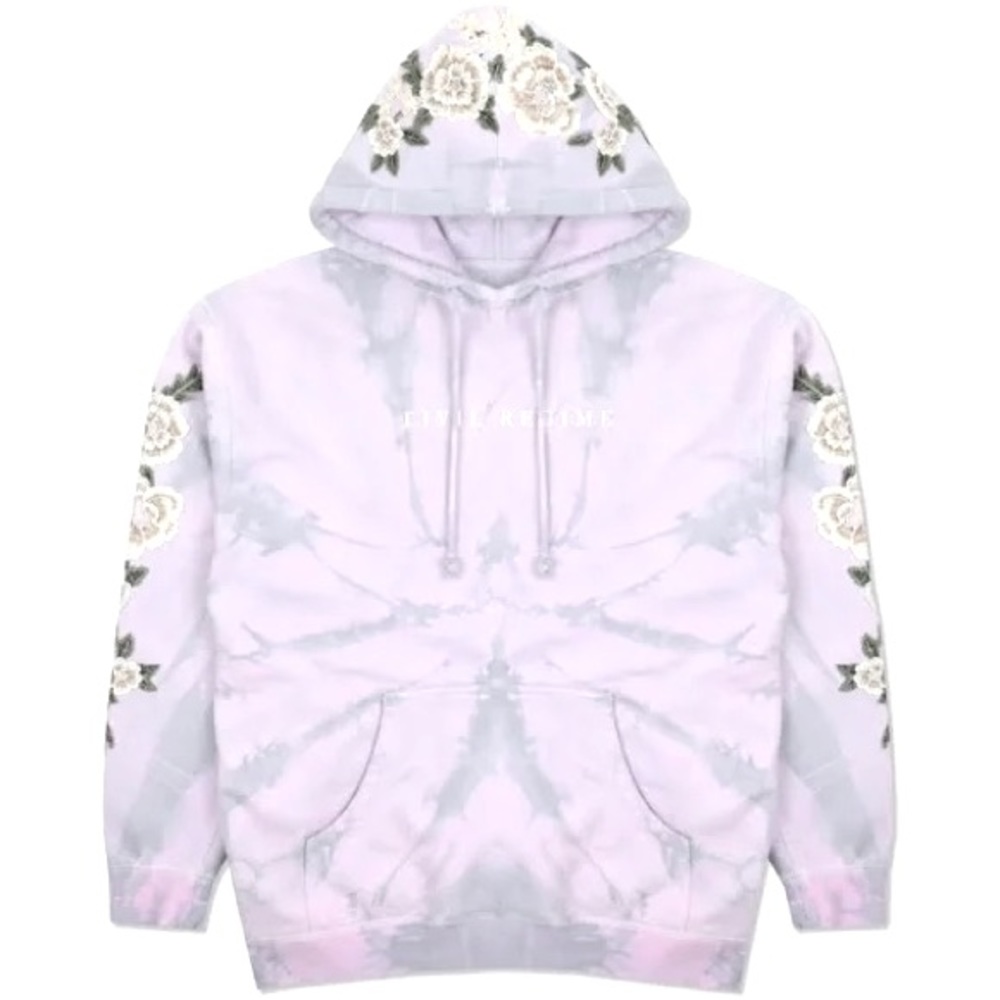 Civil Regime White Roses Lilac Marble Hoodie Large. Used Excellent Condition